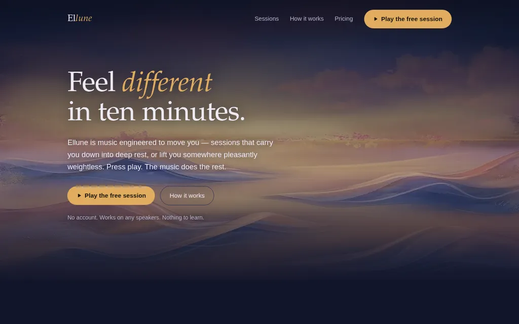 Ellune home page
